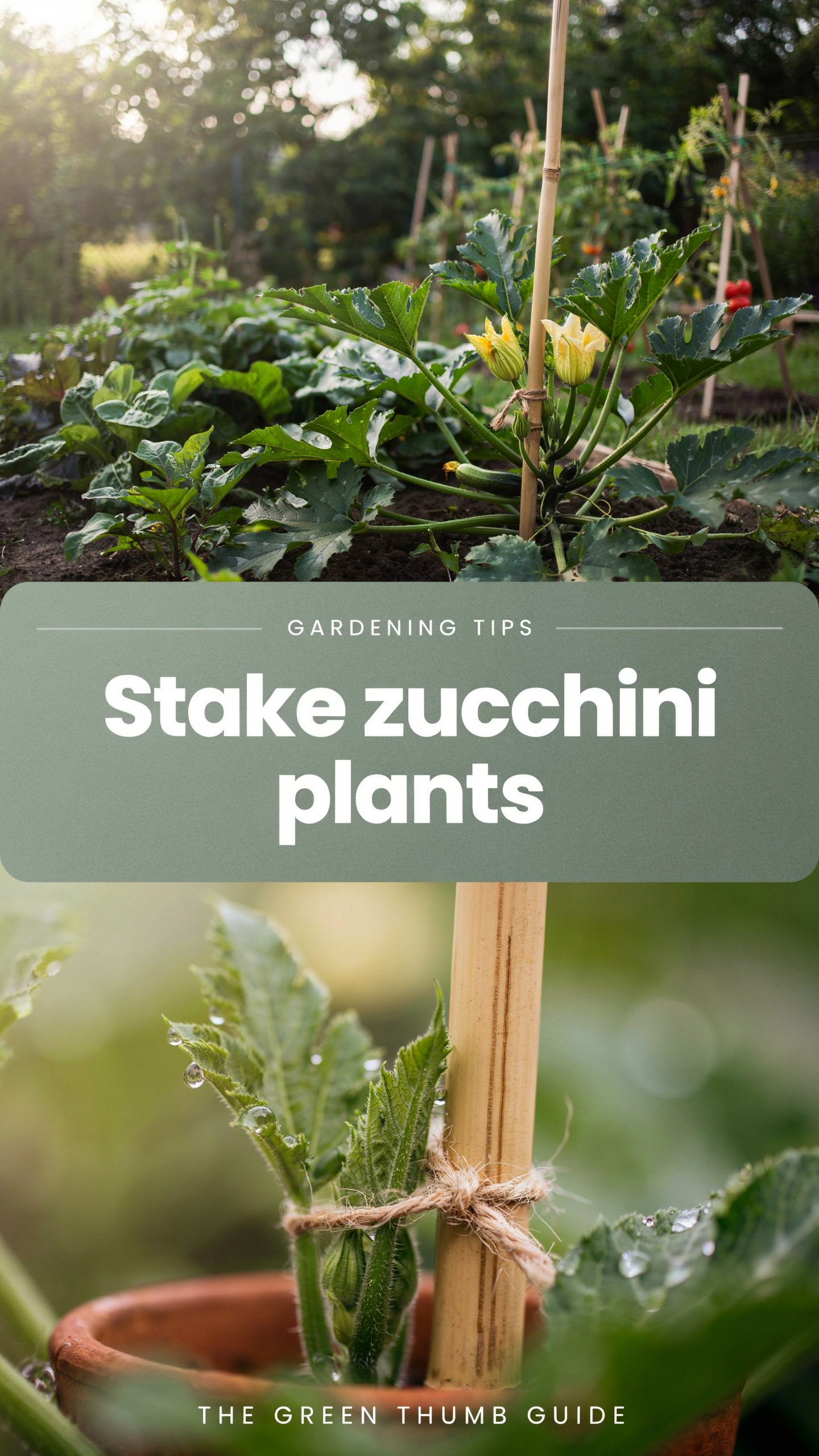 Stake zucchini plants