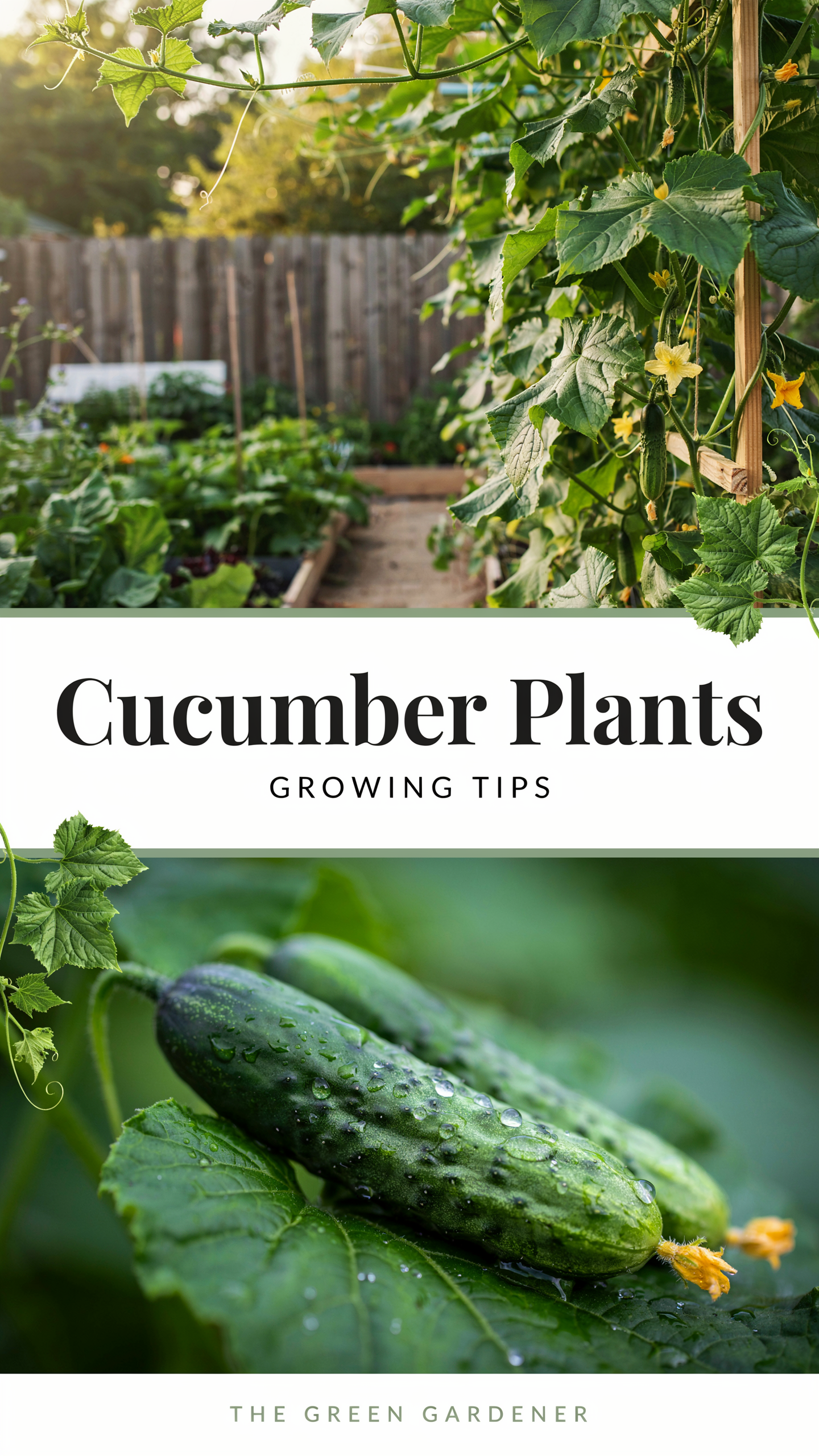 Cucumber plants growing tips